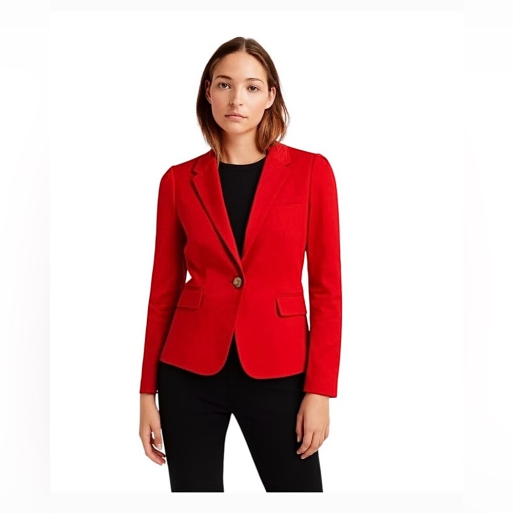 J. Crew Red Women's Single-Button Blazer